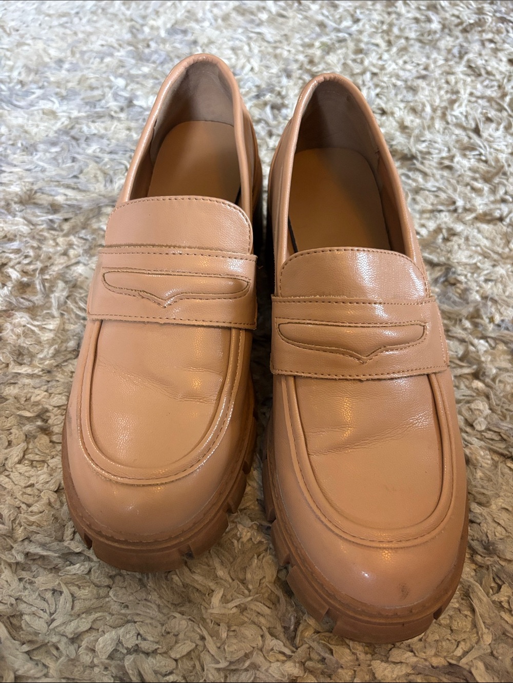 Women's Chunky Penny Loafers - Nude